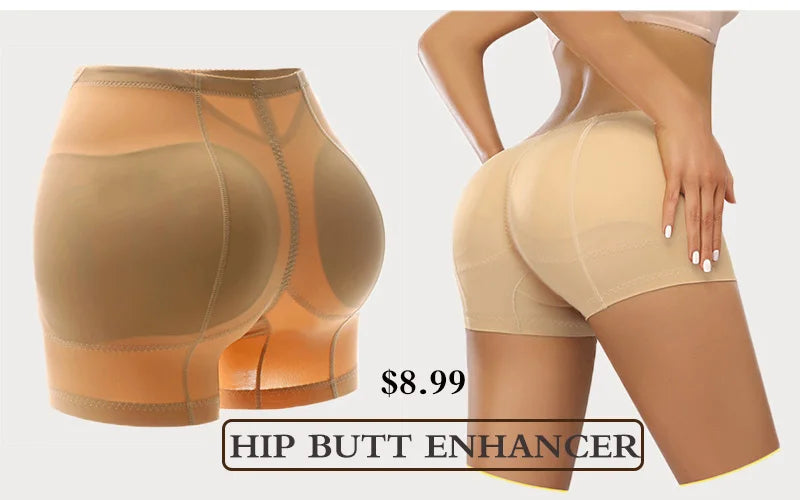 GUUDIA Padded Booty Shapewear Panties Bum Enhancer Butt Enhancement Body Shaper Women Buttock Lift Not Removable Pad Cusion Buns
