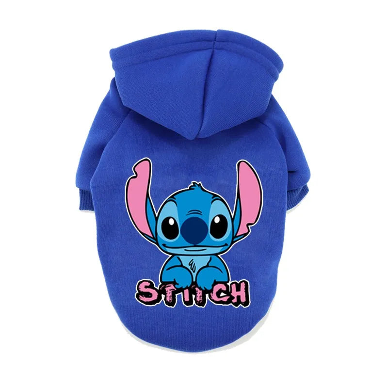 New Disney Anime Pattern Dog Clothes Mickey Minnie Pet Dog Hoodie Small And Medium Dog Vest Outdoor Sweatshirt Bulldog Husky