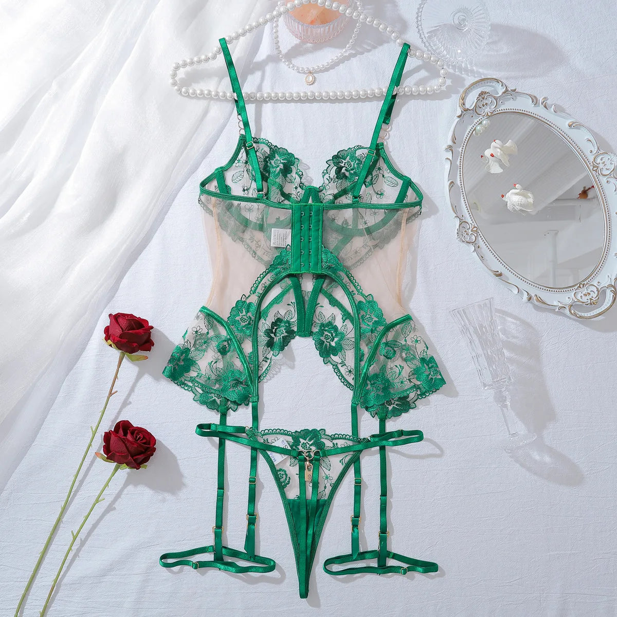 Ellolace Fantasy Lingerie Ultra Hot Lace Sexy Onlyfans Kit Transparent Ensemble Lingeries Femmes Fancy g-string Tulle Underwear