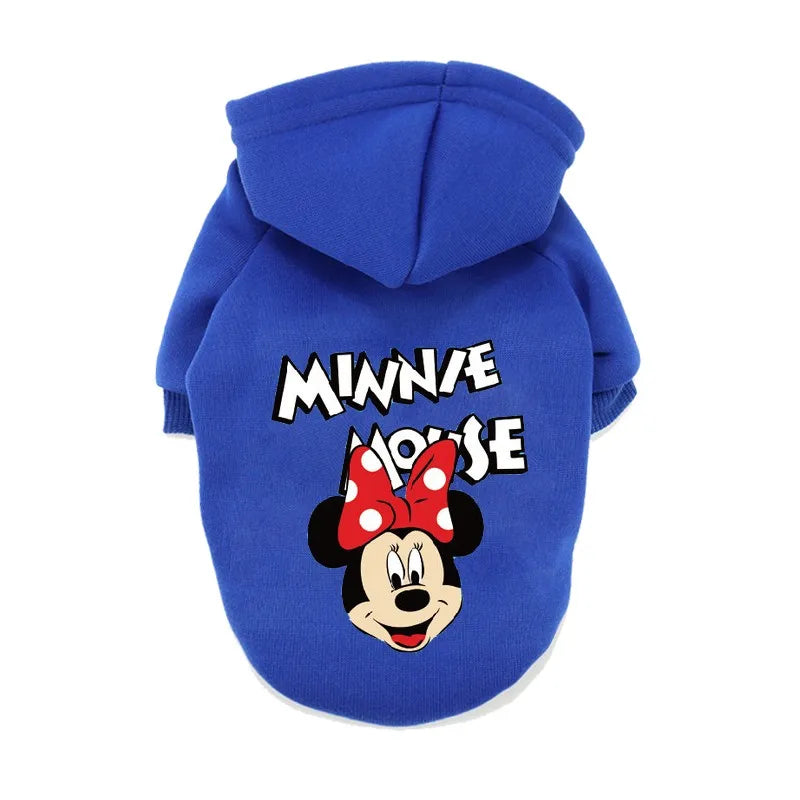 New Disney Anime Pattern Dog Clothes Mickey Minnie Pet Dog Hoodie Small And Medium Dog Vest Outdoor Sweatshirt Bulldog Husky