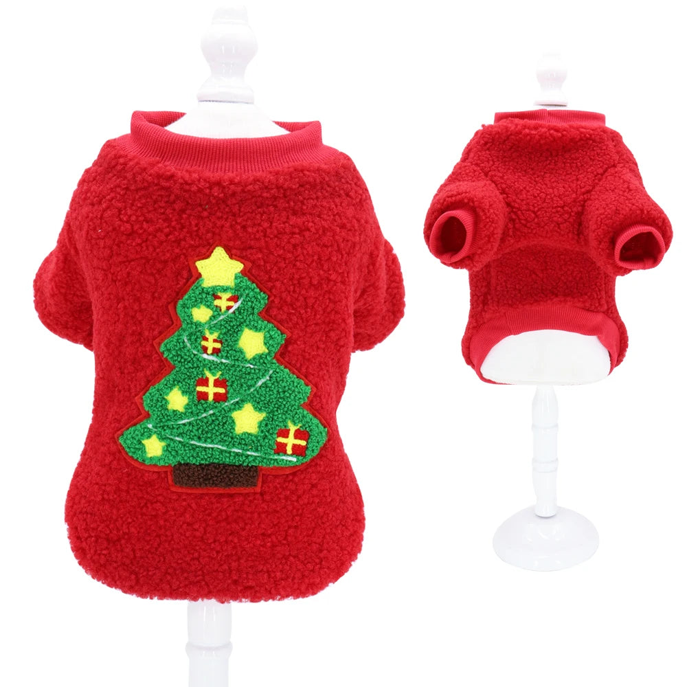 2025 Cute Christmas Dog Clothes Coats Puppy Cat Clothes Costume New Year Pet Clothing Supplies Outfit for Small Medium Dogs Pug
