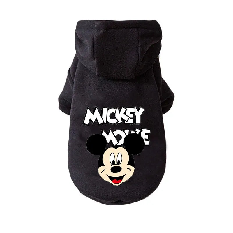New Disney Anime Pattern Dog Clothes Mickey Minnie Pet Dog Hoodie Small And Medium Dog Vest Outdoor Sweatshirt Bulldog Husky