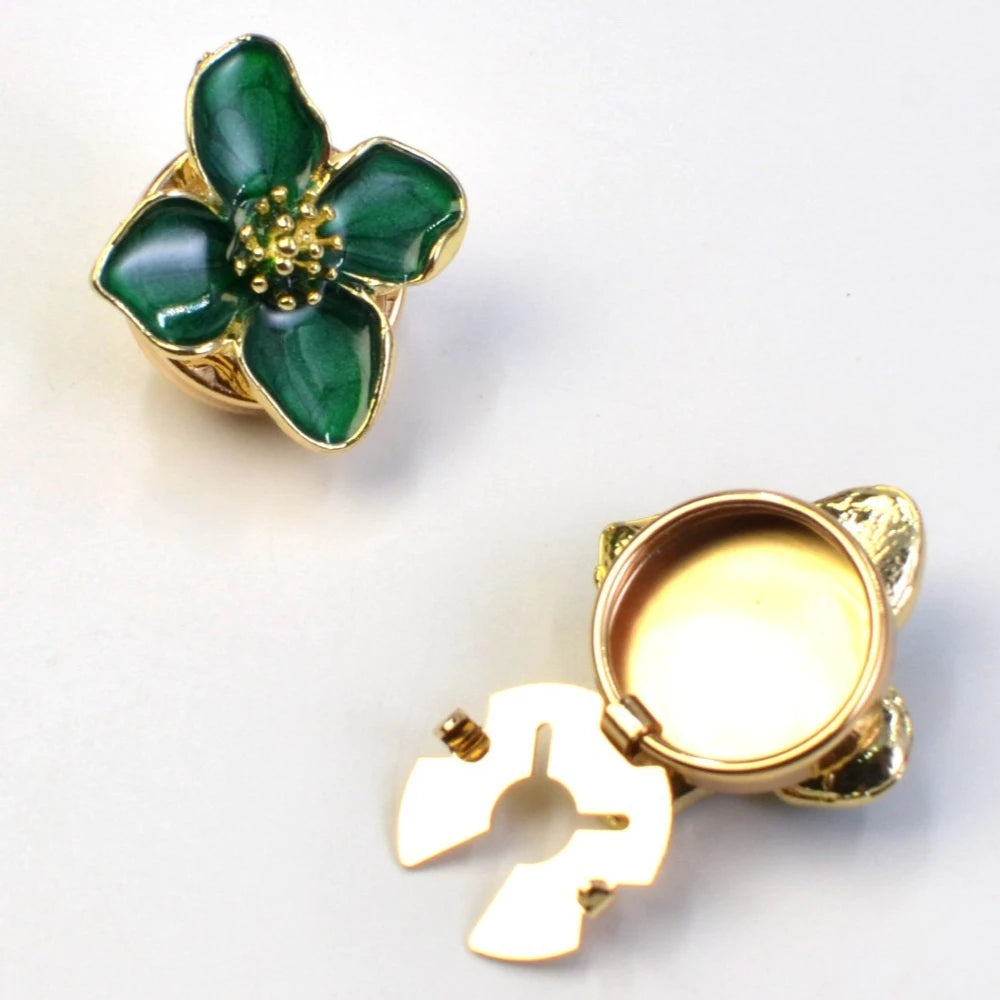 2PCS Elegant Enamel Flower Cufflinks for Women Shirt Button Covers Wedding Party Accessories Fashion Jewelry Gifts