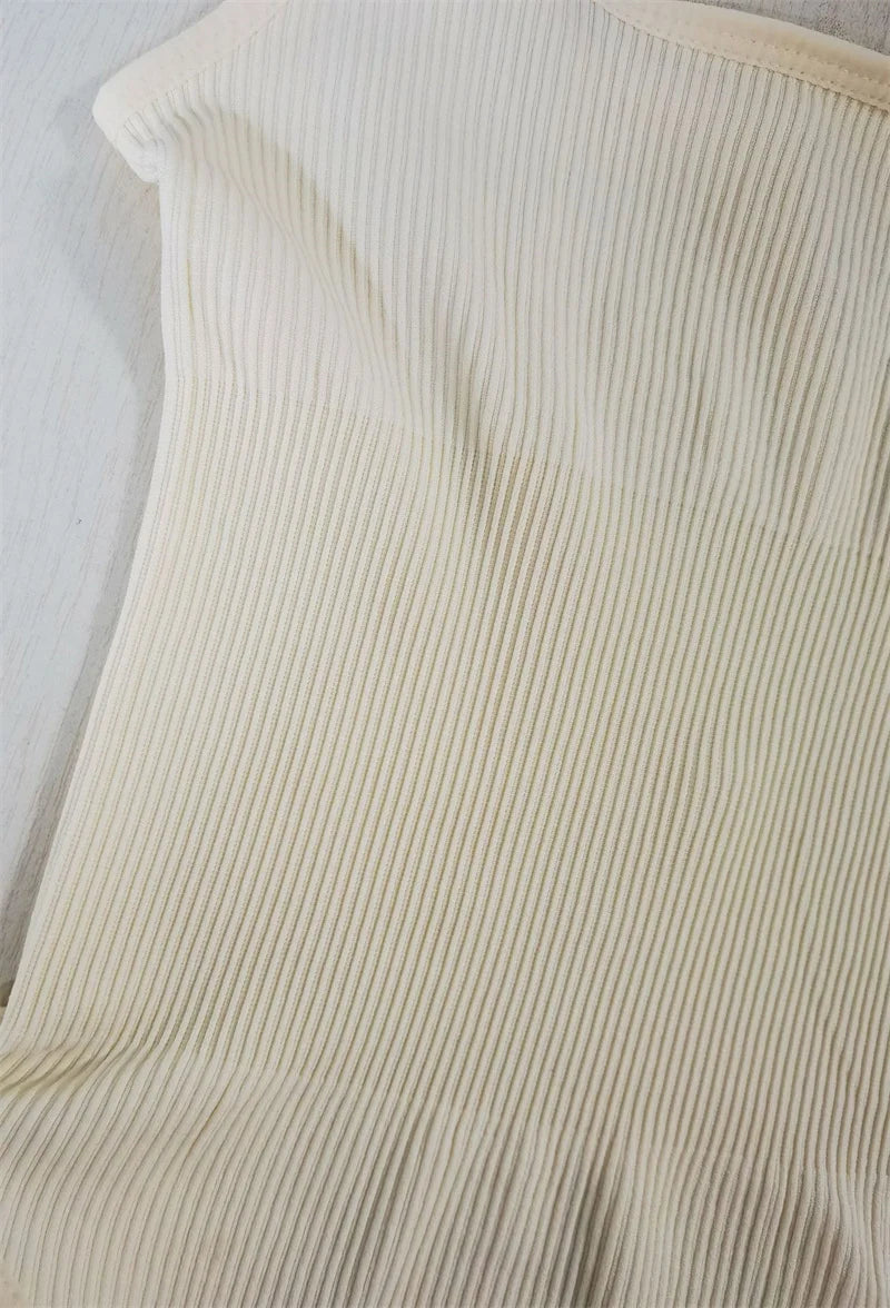 GUUDIA Shapewear Ribbed Body Shaper Suits Tummy Control Open Crotch Spandex Body Shaper Elastic Stretchy Daily Shapers Essencial