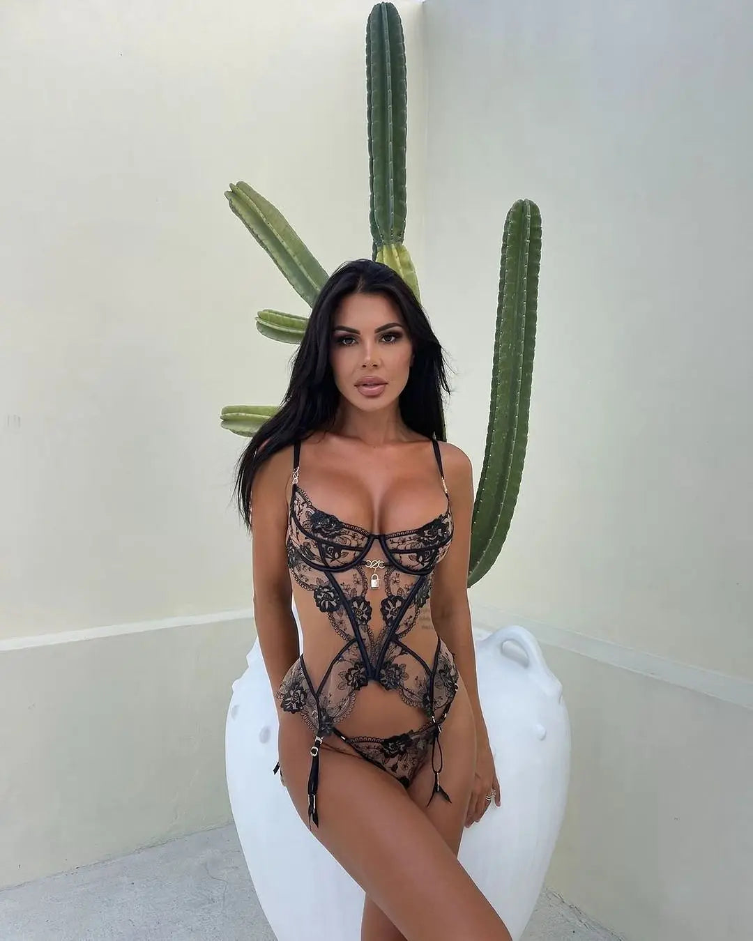 Ellolace Fantasy Lingerie Ultra Hot Lace Sexy Onlyfans Kit Transparent Ensemble Lingeries Femmes Fancy g-string Tulle Underwear