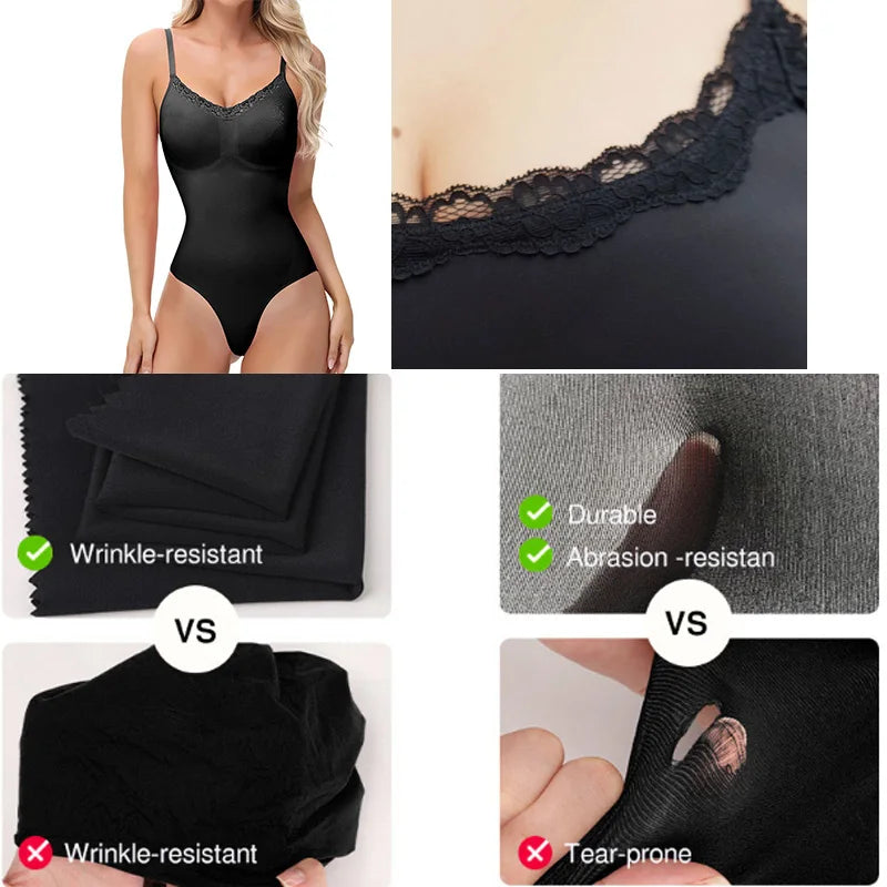Guudia Lace Bodysuit Lace Tank Bodysuit Snap Button Crotch Spaghetti Strap Tank Top Camisole Cute Sleeveless V Neck Cami Top