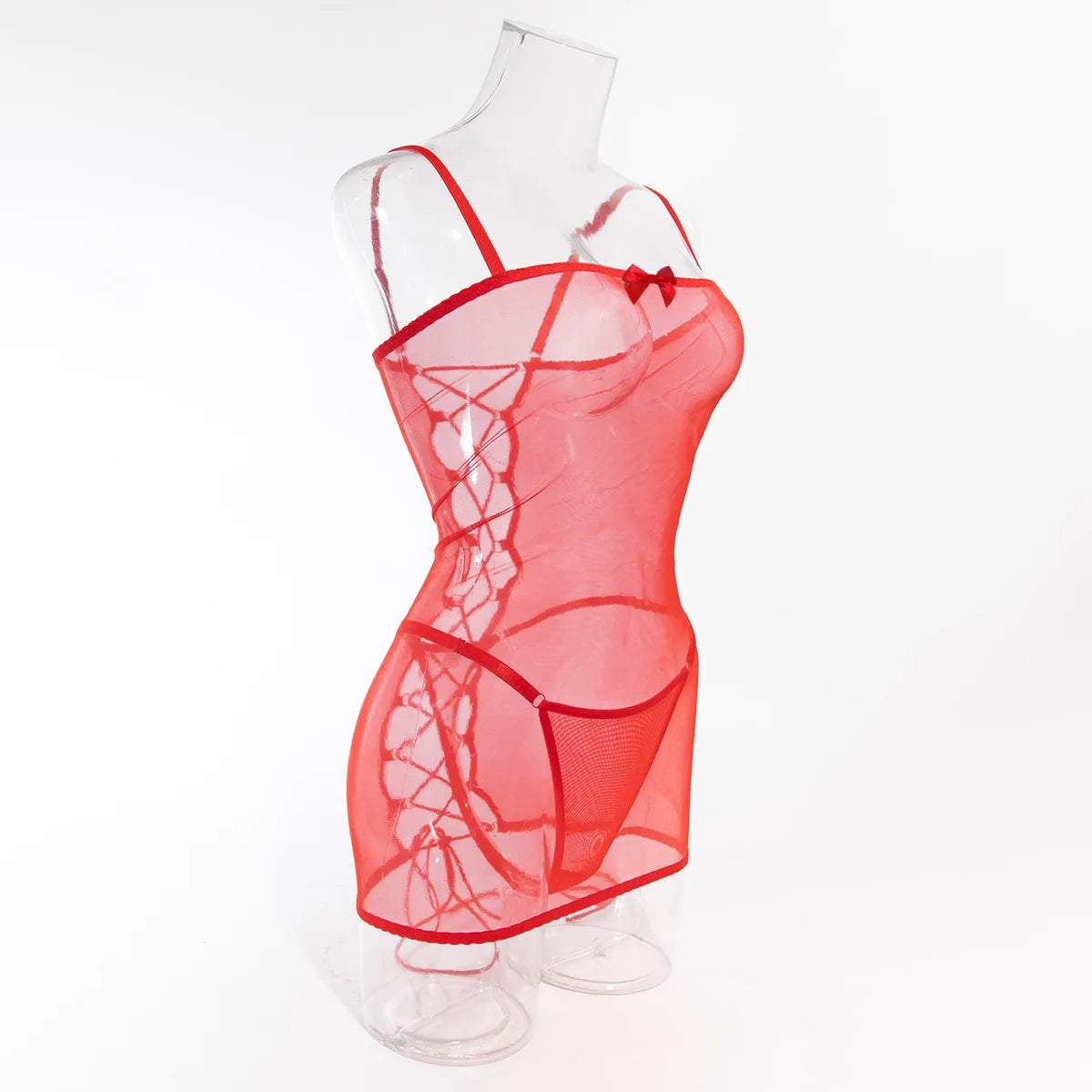 Ellolace Sexy Adult Baby Dolls Ladies Backless Cross Bandage Erotic Hot Sexy Clothes Transparent Sex Doll Night Dress Women