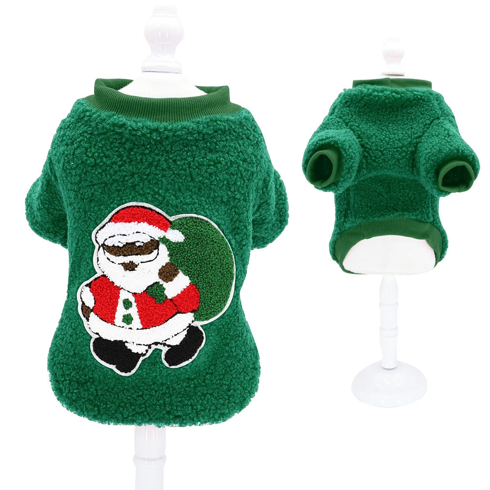 2025 Cute Christmas Dog Clothes Coats Puppy Cat Clothes Costume New Year Pet Clothing Supplies Outfit for Small Medium Dogs Pug