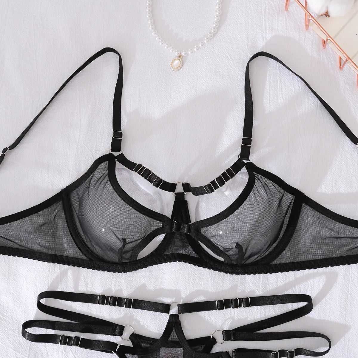 Ellolace Fancy Lingeries Sexy Hot Adult Harness Set Erotic Women's Ethical Underwear with Thigh Strap-on Club Call Of The Night