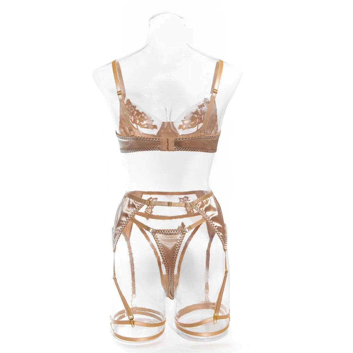 Ellolace Fancy Lingerie Floral Lace Ensemble Brazilian Underwear Attractive Chest Suspenders Sexy Hot Sissy Outfit