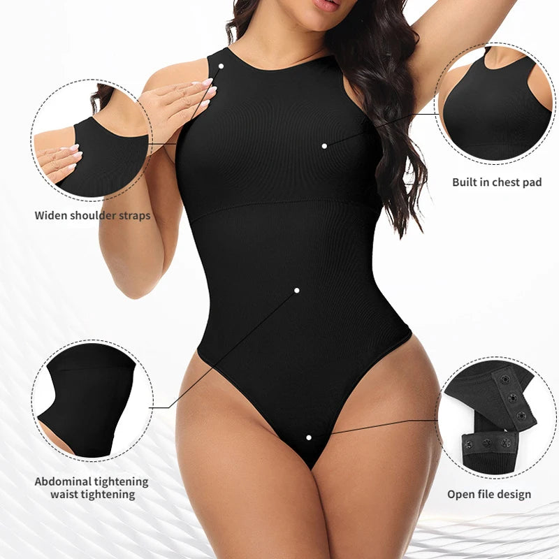Full Body Shapewear Women Bodysuit Shaper Butt Lifter Buttock Hip Tummy Control Sculpting Thong Slimming Sheath Woman Flat Belly