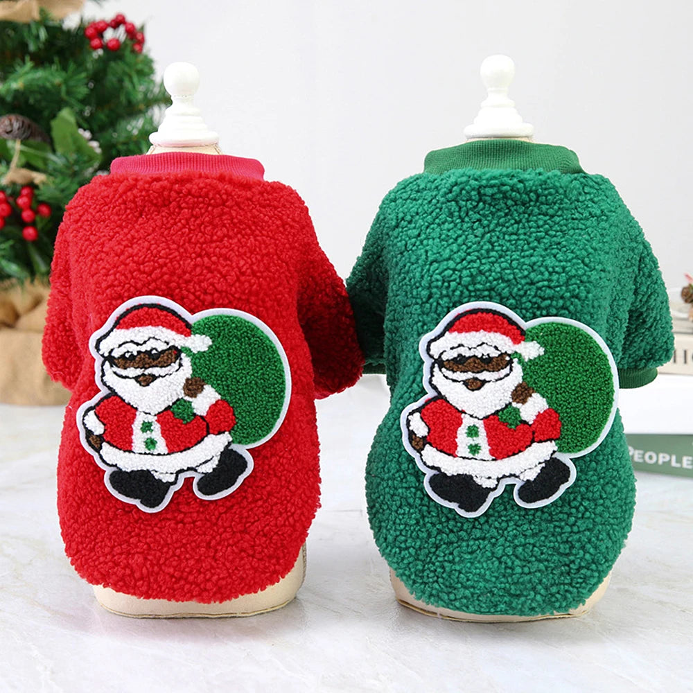 2025 Cute Christmas Dog Clothes Coats Puppy Cat Clothes Costume New Year Pet Clothing Supplies Outfit for Small Medium Dogs Pug