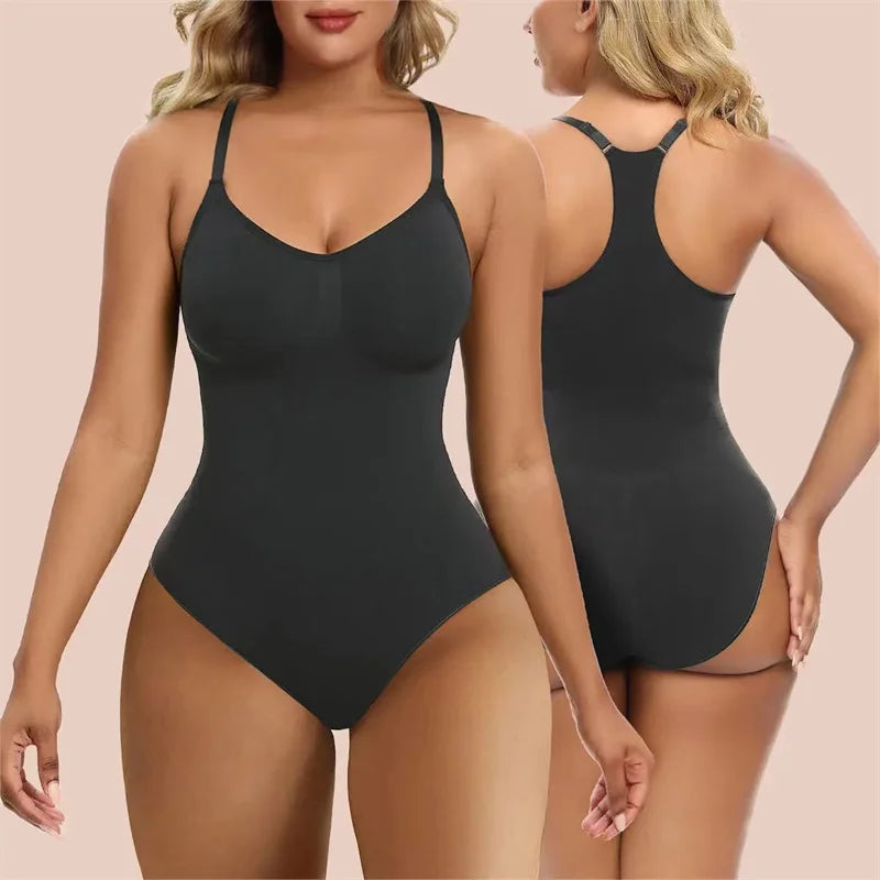 GUUDIA Racerback Bodysuits Control Shaper Butt Lifting Jumpsuit Tummy Control Wait Trimmer Body Shaper Women Stretchy Elastic