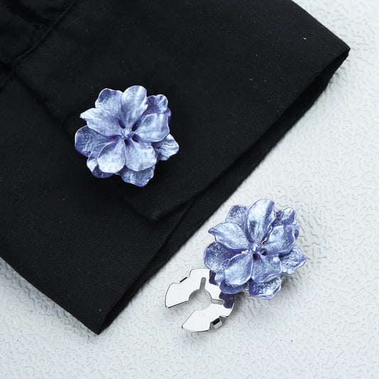 ICEYY Pearlescent Gardenia Flower Button Covers Set Womens Shirt Cufflinks for Tux Shirt Decoration Clothes