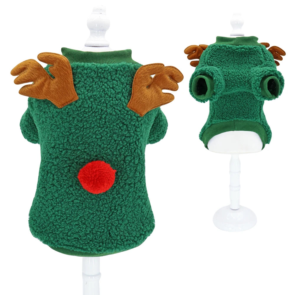 2025 Cute Christmas Dog Clothes Coats Puppy Cat Clothes Costume New Year Pet Clothing Supplies Outfit for Small Medium Dogs Pug