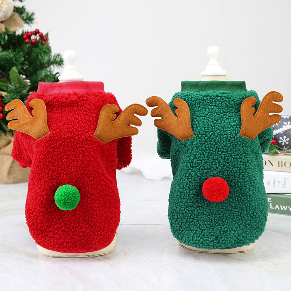2025 Cute Christmas Dog Clothes Coats Puppy Cat Clothes Costume New Year Pet Clothing Supplies Outfit for Small Medium Dogs Pug