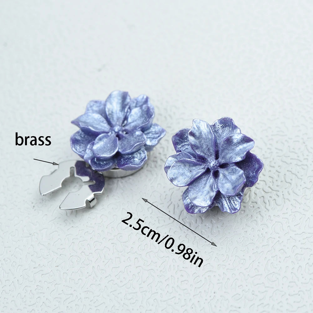 ICEYY Pearlescent Gardenia Flower Button Covers Set Womens Shirt Cufflinks for Tux Shirt Decoration Clothes