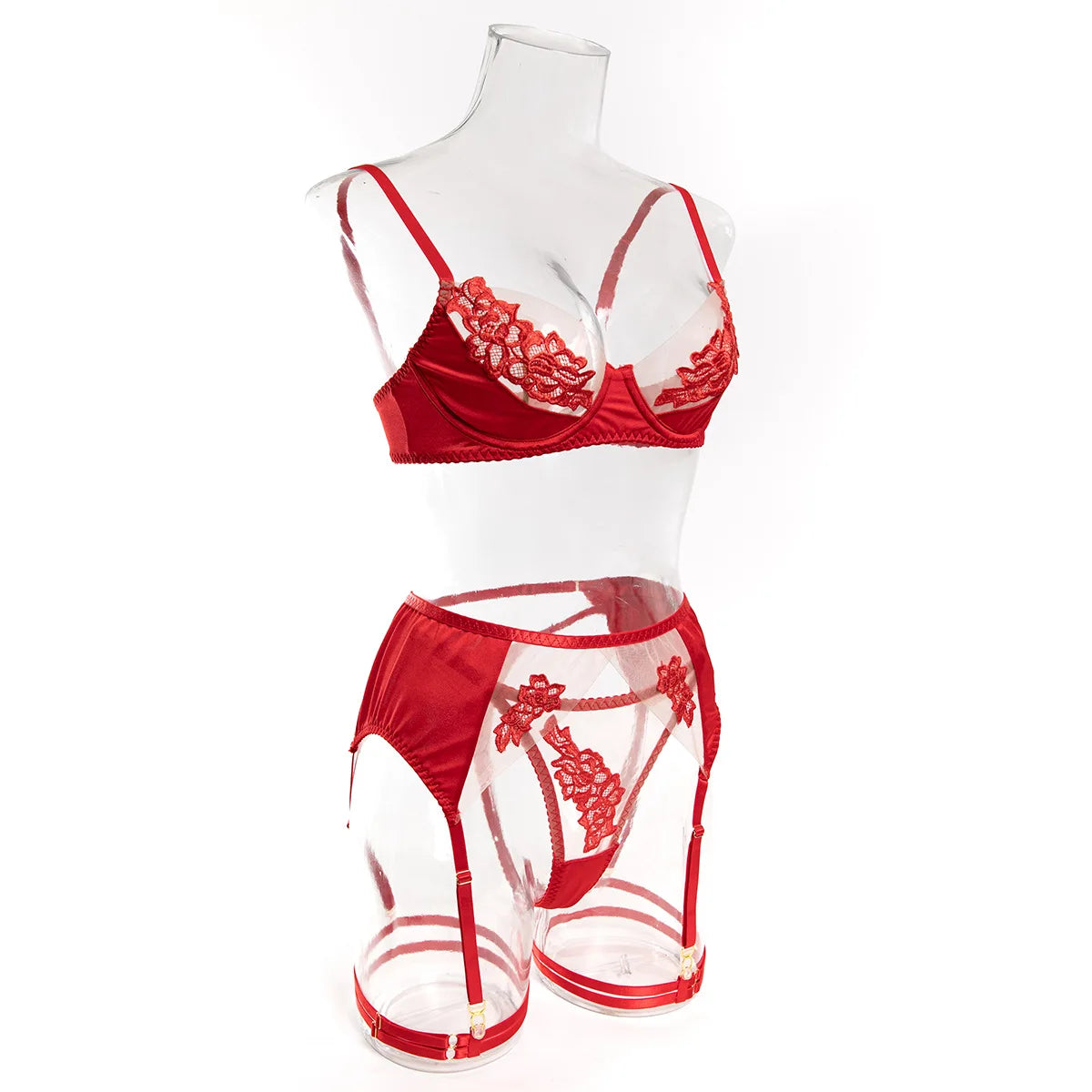 Ellolace Fancy Lingerie Floral Lace Ensemble Brazilian Underwear Attractive Chest Suspenders Sexy Hot Sissy Outfit