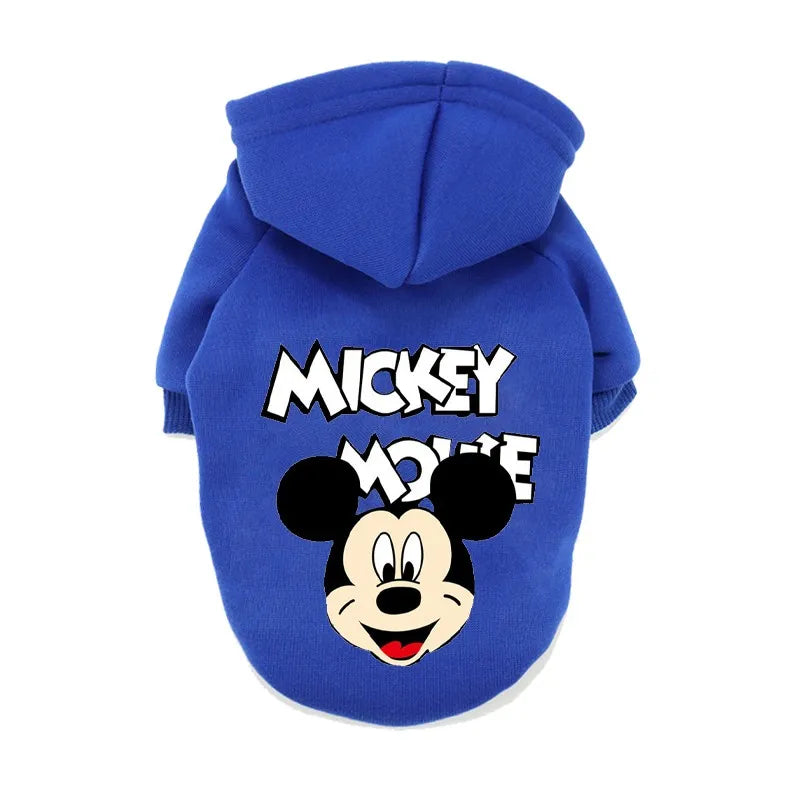 New Disney Anime Pattern Dog Clothes Mickey Minnie Pet Dog Hoodie Small And Medium Dog Vest Outdoor Sweatshirt Bulldog Husky