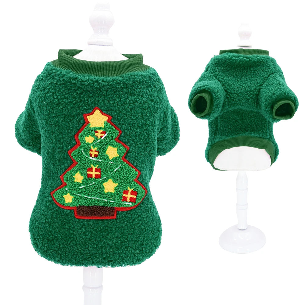 2025 Cute Christmas Dog Clothes Coats Puppy Cat Clothes Costume New Year Pet Clothing Supplies Outfit for Small Medium Dogs Pug