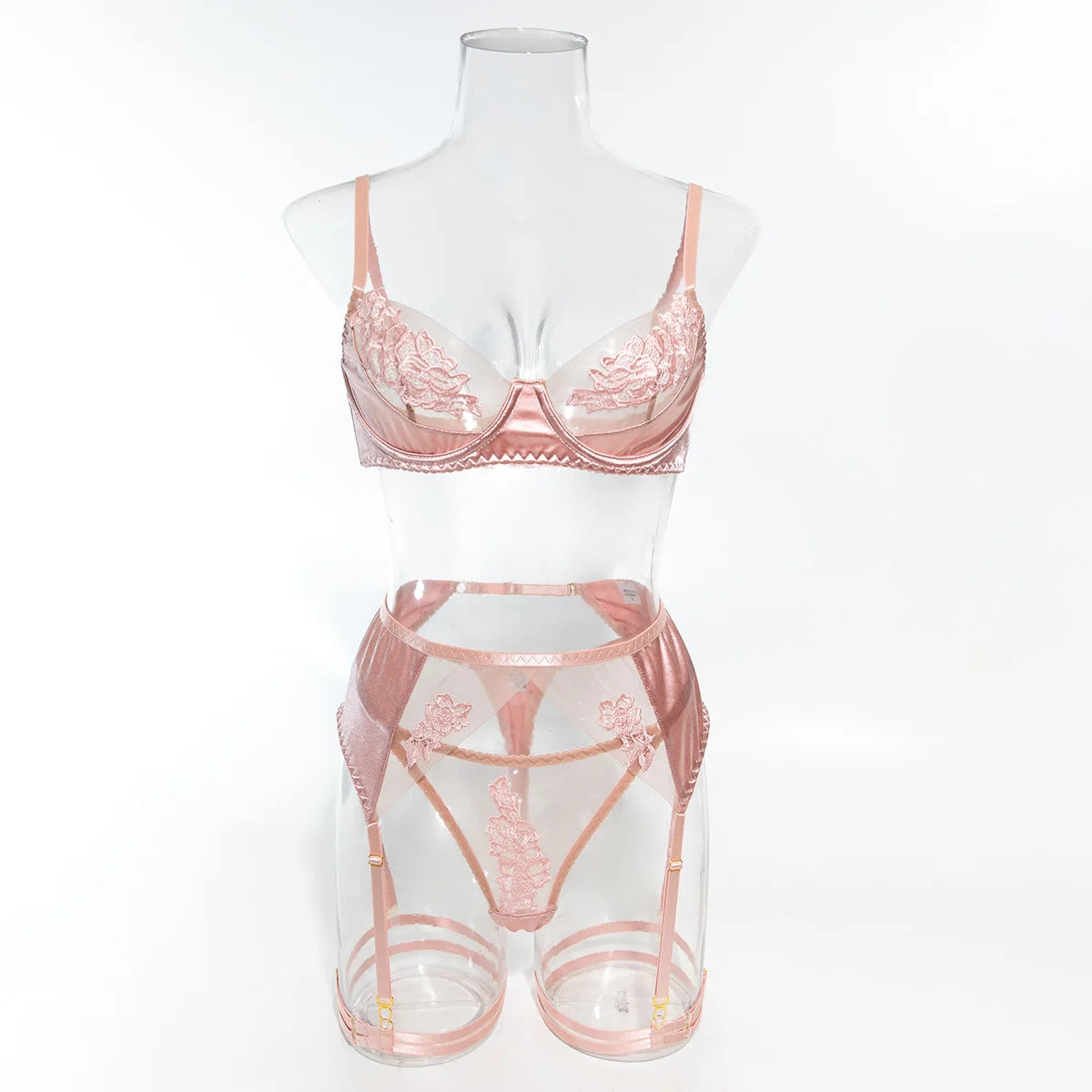 Ellolace Fancy Lingerie Floral Lace Ensemble Brazilian Underwear Attractive Chest Suspenders Sexy Hot Sissy Outfit