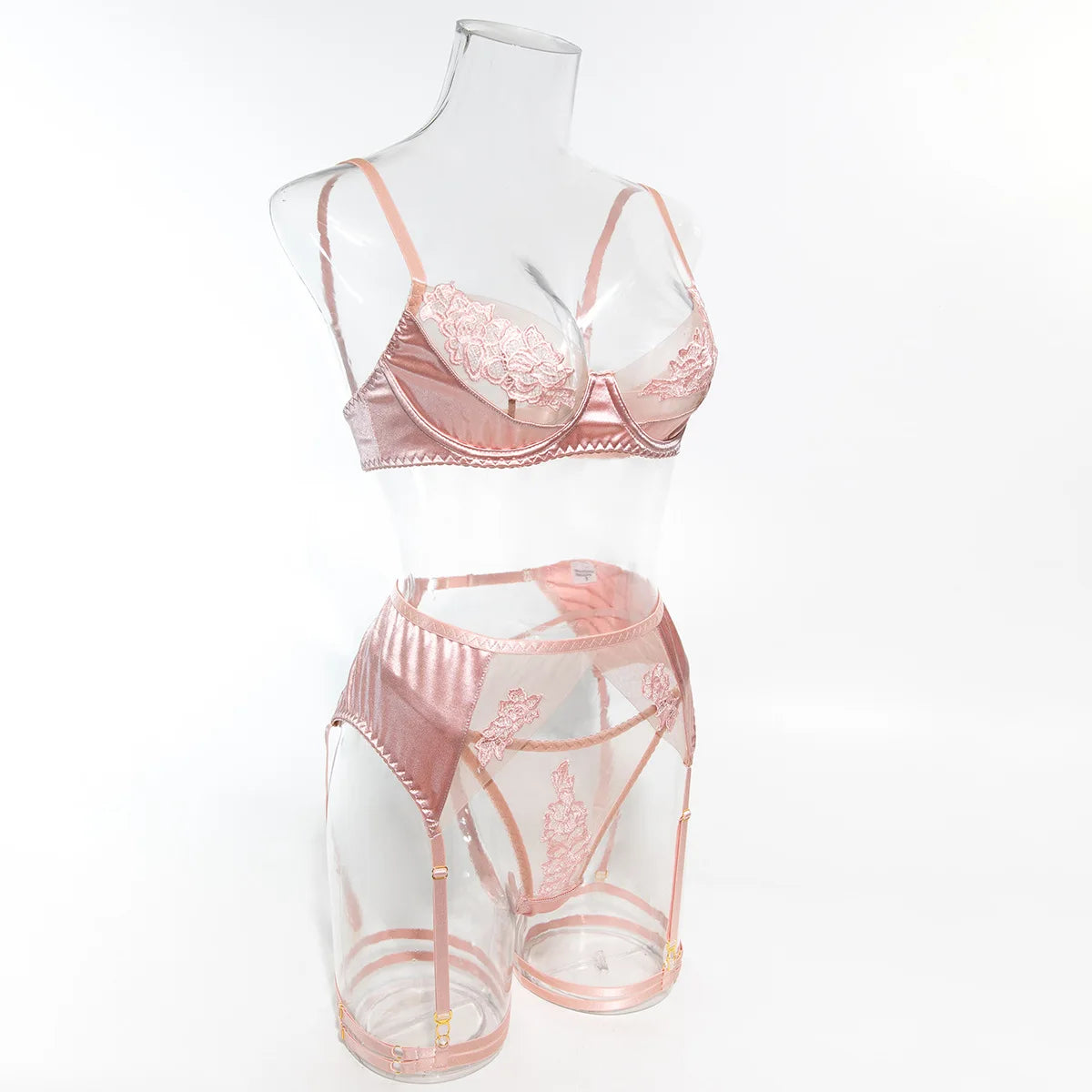 Ellolace Fancy Lingerie Floral Lace Ensemble Brazilian Underwear Attractive Chest Suspenders Sexy Hot Sissy Outfit