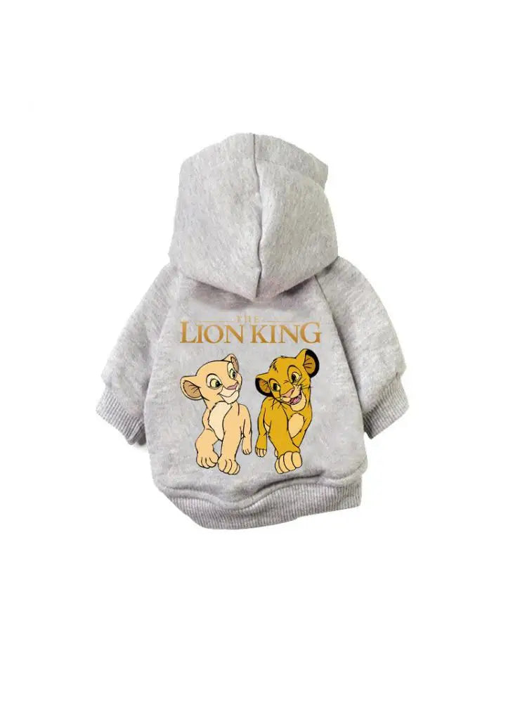 New Disney Anime Pattern Dog Clothes Mickey Minnie Pet Dog Hoodie Small And Medium Dog Vest Outdoor Sweatshirt Bulldog Husky