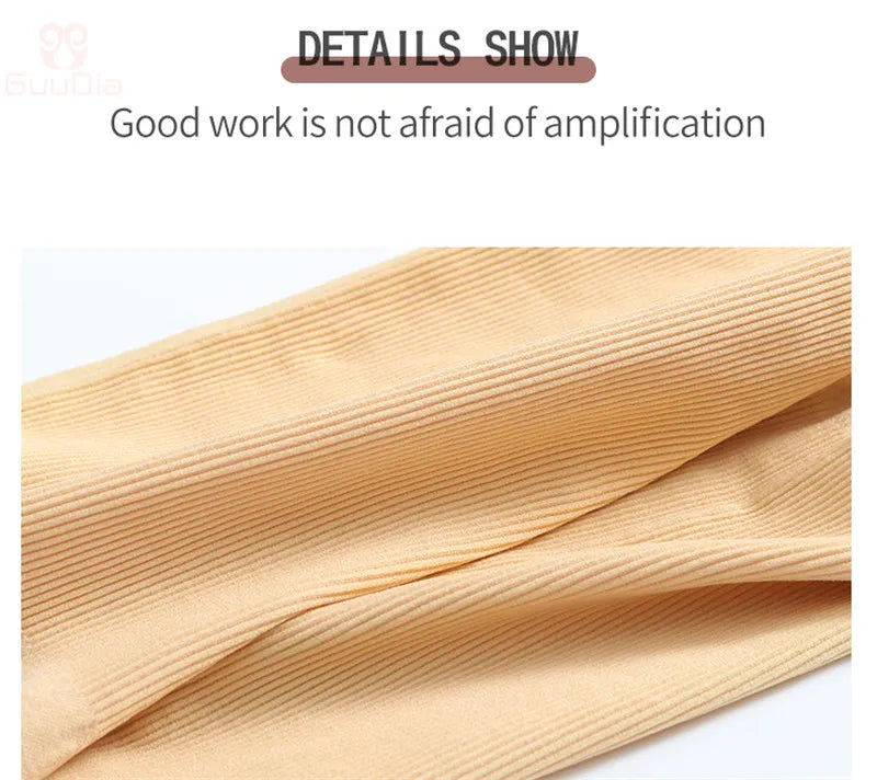 GUUDIA Shapewear Ribbed Body Shaper Suits Tummy Control Open Crotch Spandex Body Shaper Elastic Stretchy Daily Shapers Essencial