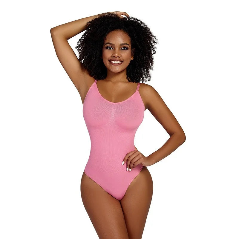 GUUDIA Spandex Bodysuit Thong String Shapewear Compression Body Shapers Cupless Wirefre Open Crotch Tummy Control Jumpsuit