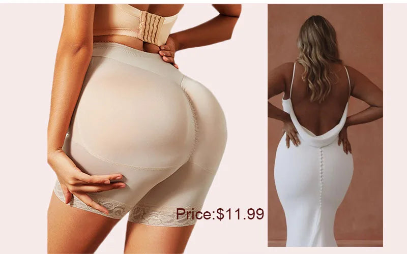 GUUDIA Padded Booty Shapewear Panties Bum Enhancer Butt Enhancement Body Shaper Women Buttock Lift Not Removable Pad Cusion Buns