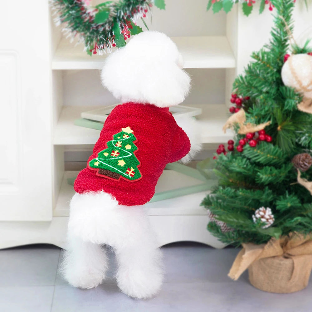 2025 Cute Christmas Dog Clothes Coats Puppy Cat Clothes Costume New Year Pet Clothing Supplies Outfit for Small Medium Dogs Pug