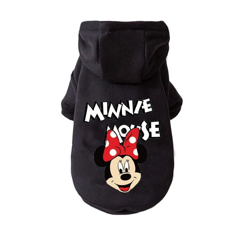 New Disney Anime Pattern Dog Clothes Mickey Minnie Pet Dog Hoodie Small And Medium Dog Vest Outdoor Sweatshirt Bulldog Husky