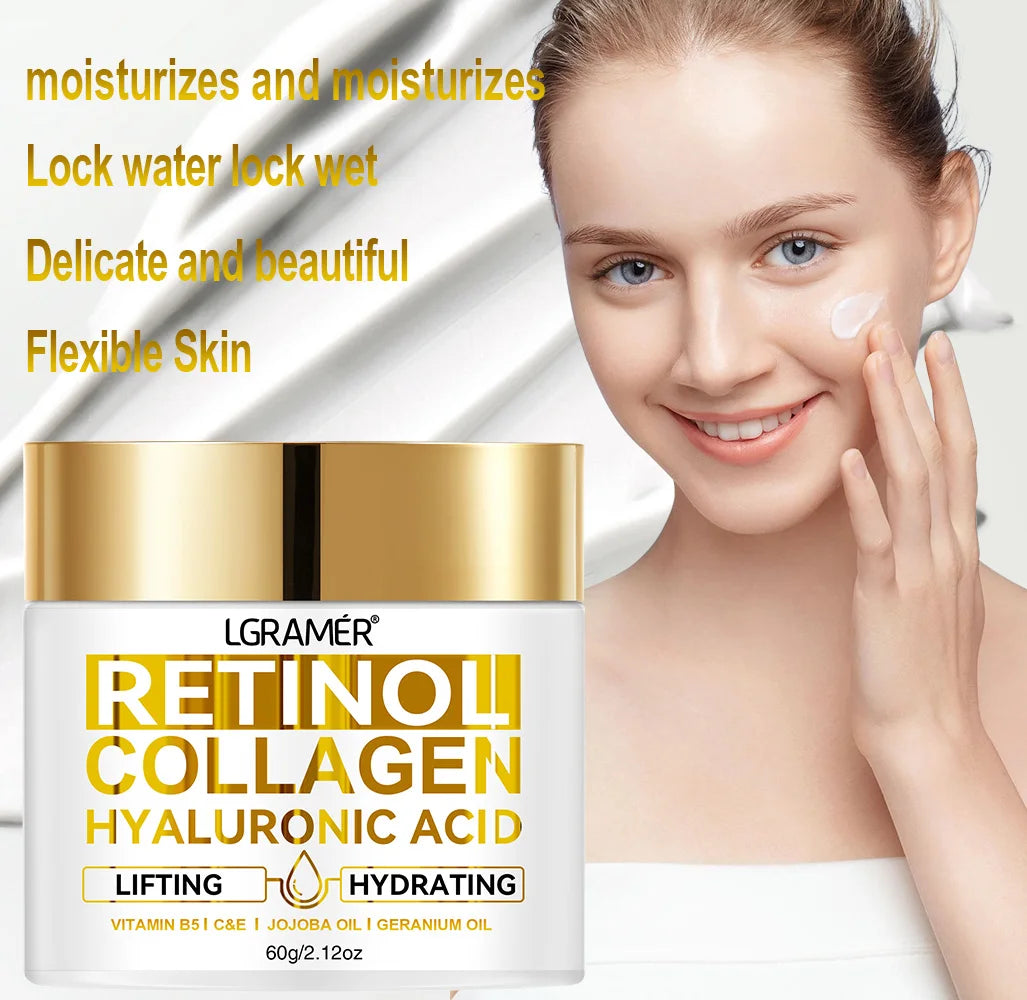 Retinol Face Cream Moisturizing Wrinkle Remover Collagen Hyaluronic Acid Creams Skin Care Cosmetic for Women&amp;Men