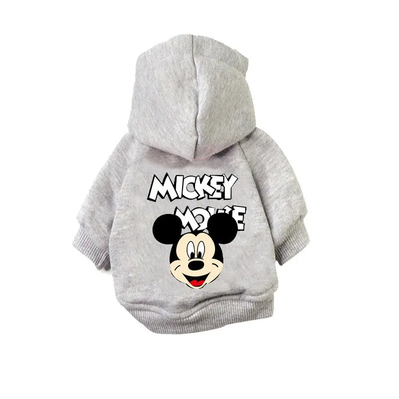 New Disney Anime Pattern Dog Clothes Mickey Minnie Pet Dog Hoodie Small And Medium Dog Vest Outdoor Sweatshirt Bulldog Husky