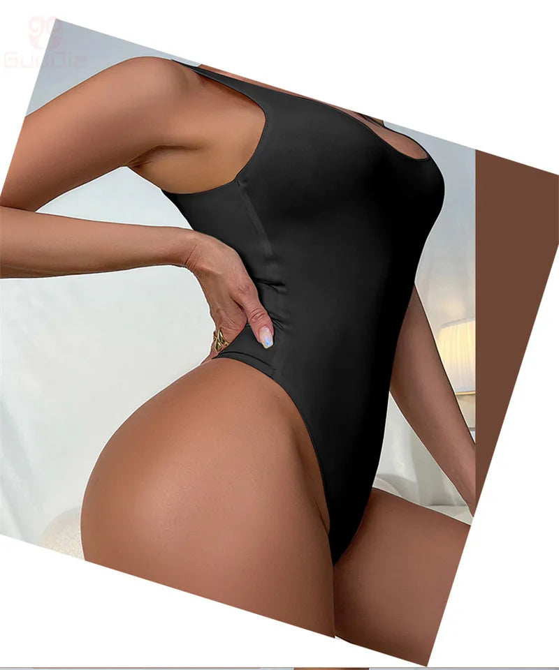 GUUDIA Sexy Thong Deep U Neck Smooth Out Stretchy Softness Shapewear Bodysuits WomenTank Tops Compression Body Shapers Jumpsuit